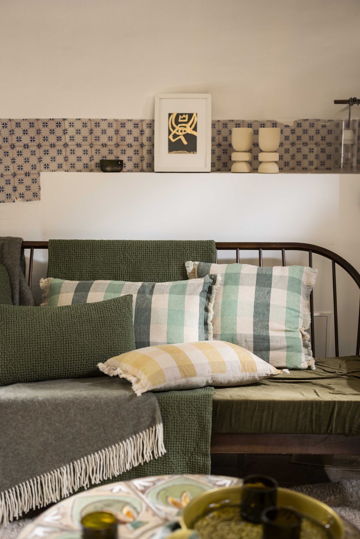 cuscino stampato kate timo, colore timo, taglia 40 x 65. ideale come complemento d’arredo su divani, poltrone o letti