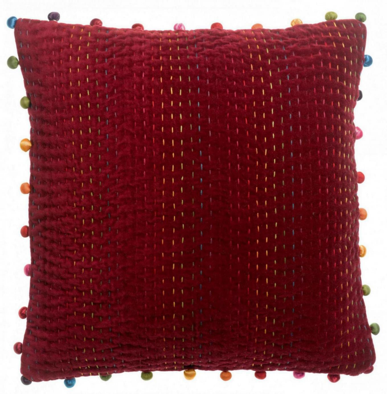 cuscino tinta unita gastounet ciliegia morello, colore ciliegia morello, taglia 45 x 45. cuscino da interno elegante, perfetto per arredare soggiorno o camera da letto