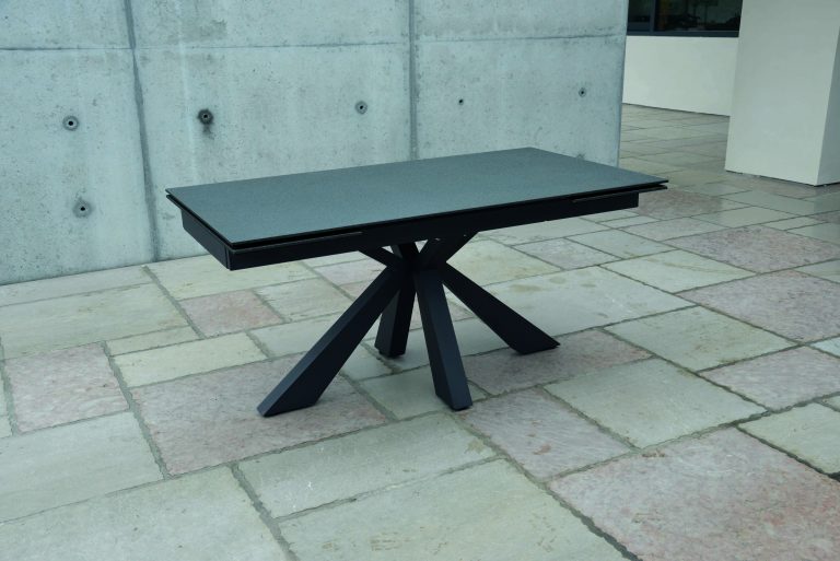 Tavolo MANHATTAN vetroceramica effetto pietra nera 160×90 cm – 240×90 cm