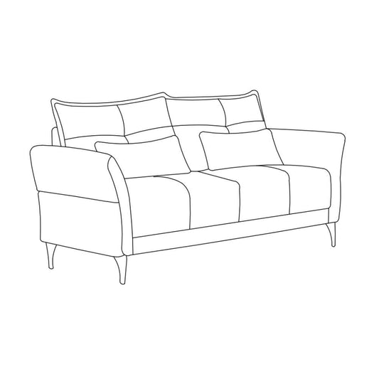 divano 2 posti nutmeg in tessuto mia 103-05 beige, dettaglio della struttura e finitura del divano