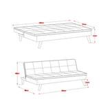 divano letto lunaria 3 posti colore grigio chiaro 22aq11-25, vista laterale per mostrare profondità e comfort