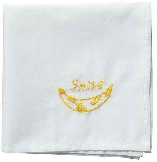 fazzoletto hankie smile giallo, colore giallo, taglia 25 x 25. dettaglio del prodotto da bagno