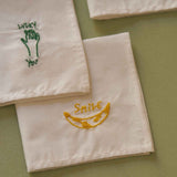 fazzoletto hankie smile giallo, colore giallo, taglia 25 x 25. dettaglio del prodotto da bagno