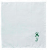fazzoletto hankie lucky verde, colore verde, taglia 25 x 25. dettaglio del prodotto da bagno