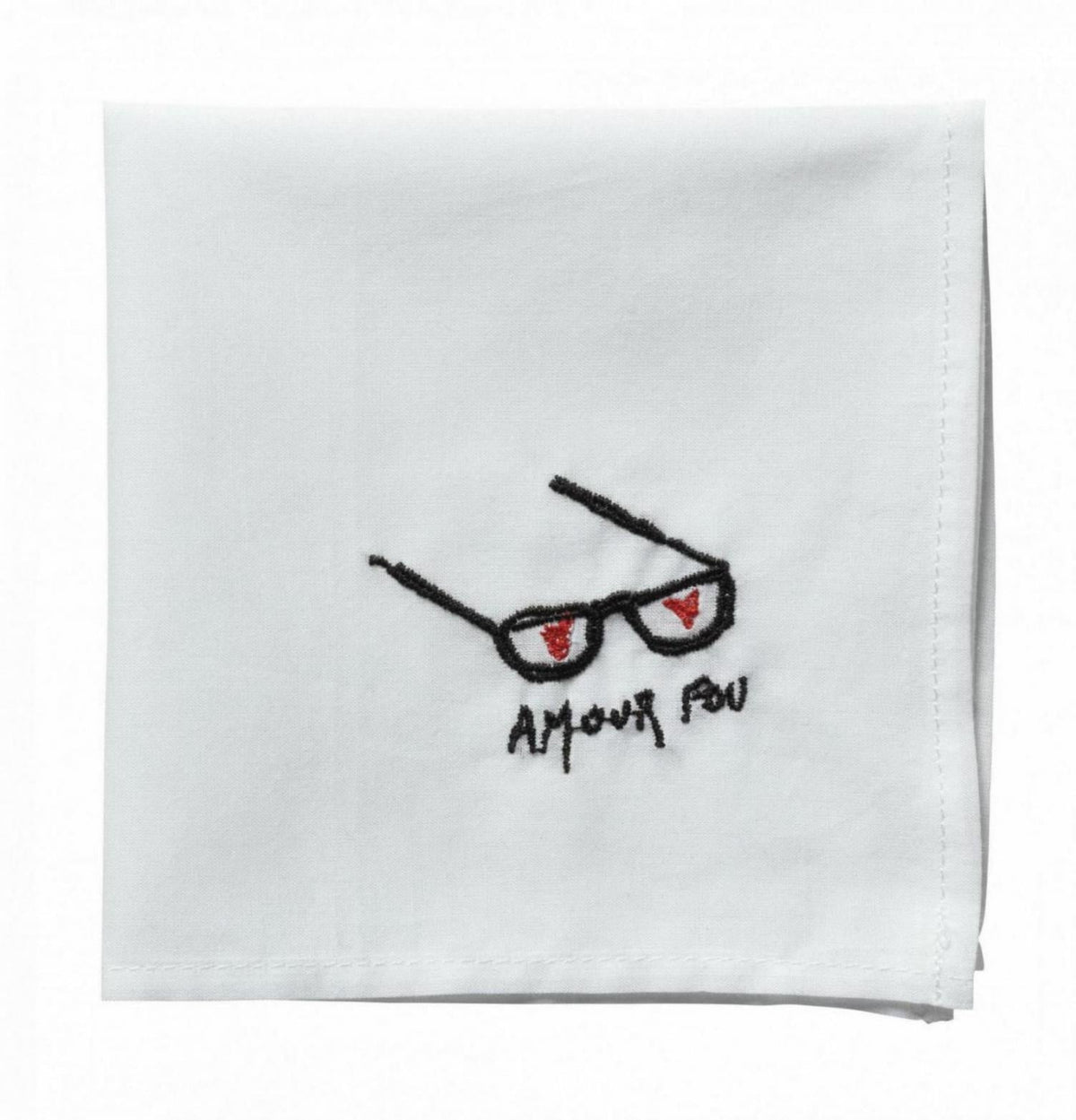 fazzoletto hankie amour nero, colore nero, taglia 25 x 25. dettaglio del prodotto da bagno