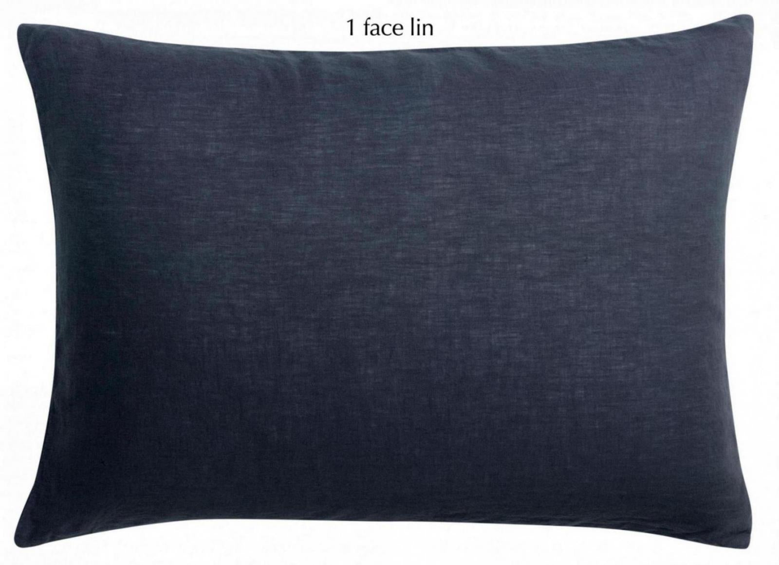 federa linco marina militare, colore marina militare, taglia 50 x 75. federa per cuscino in tessuto naturale mostrata su fondo neutro