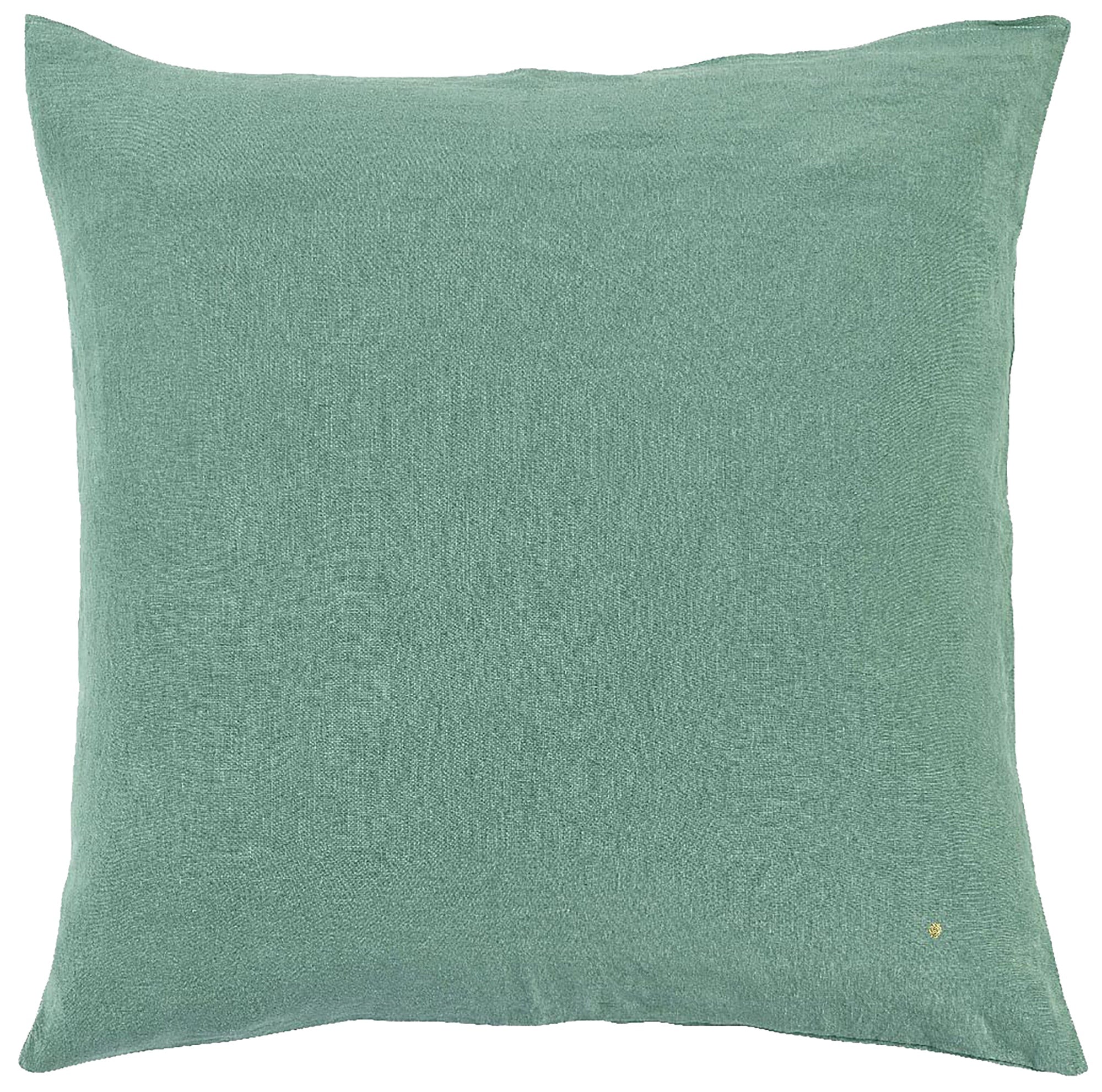 federa per cuscino mona celadon, colore celadon, taglia 80 x 80. federa per cuscino in tessuto naturale mostrata su fondo neutro