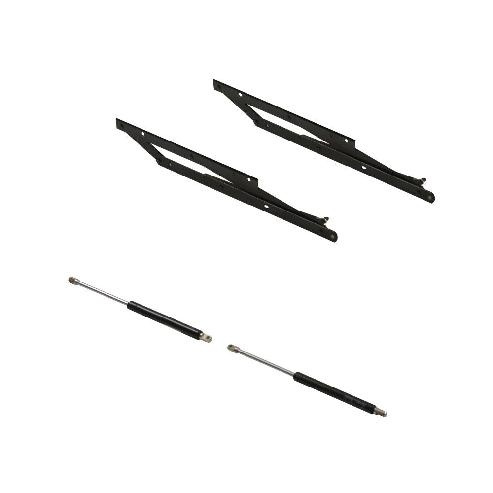 meccanismo milano per letto contenitore matrimoniale, vista d’insieme di ferramenta e componenti tecnici