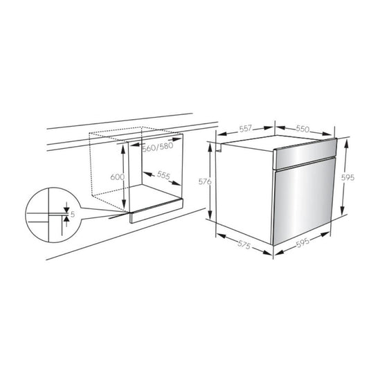 forno daewoo o6en15l2it da incasso 6 funzioni nero classe a, dettaglio della manopola e del pannello comandi