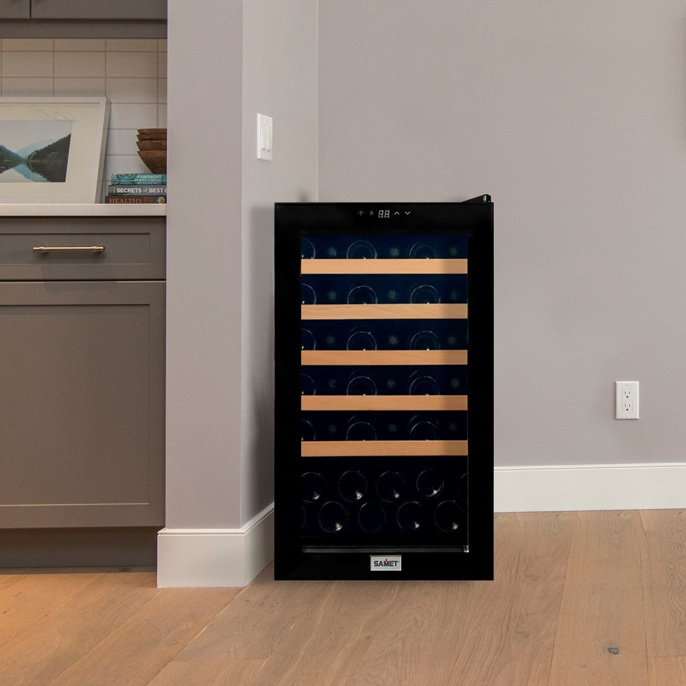 samet cantina95 defrost nera 91 litri reversibile, frigorifero a libera installazione spazioso e versatile