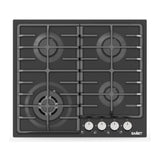 piano cottura ad incasso new vesuvio 60 cm 4 fuochi colore antracite samet, piano cottura a gas visto frontalmente, classico ed efficiente