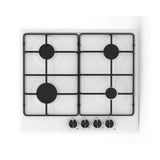 samet piano cottura gas 4 fuochi bianco circe, piano cottura a gas visto frontalmente, classico ed efficiente