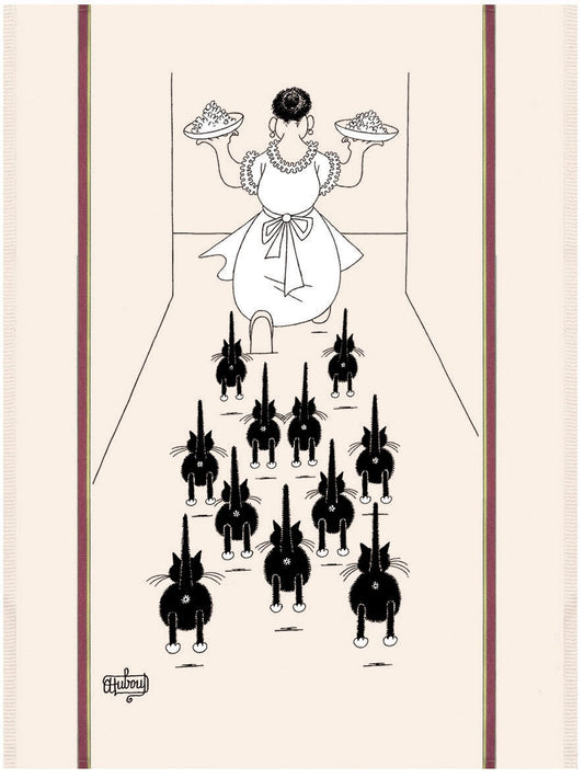 grande strofinaccio dubout a table ecru, colore ecru, taglia 60 x 80. strofinaccio piegato su fondo neutro per mostrare texture e finiture