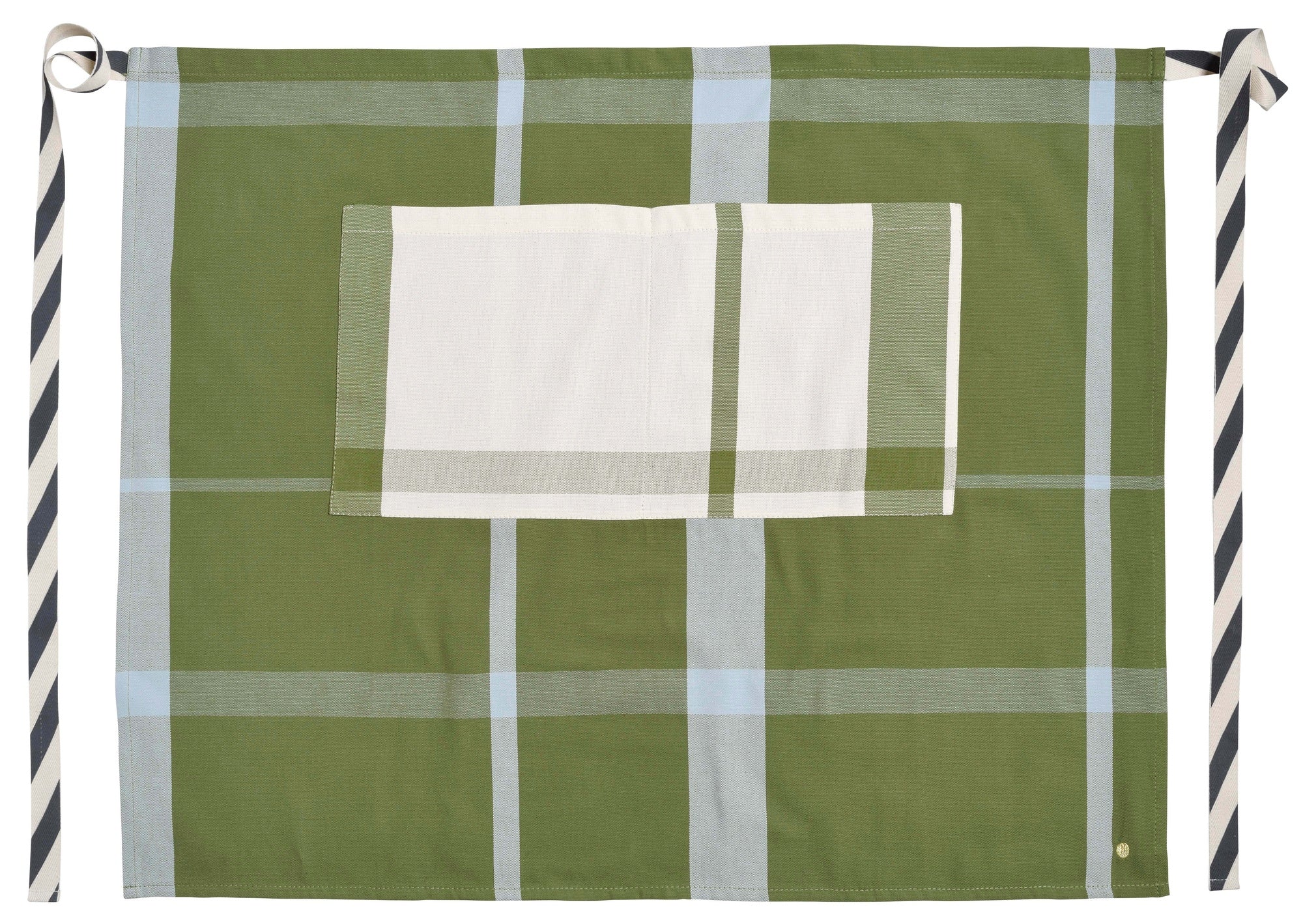 grembiule bistrot la nonna pistacchio, colore pistacchio, taglia 70 x 85. grembiule bistrot indossato frontalmente, ideale per ristorazione e cucina elegante