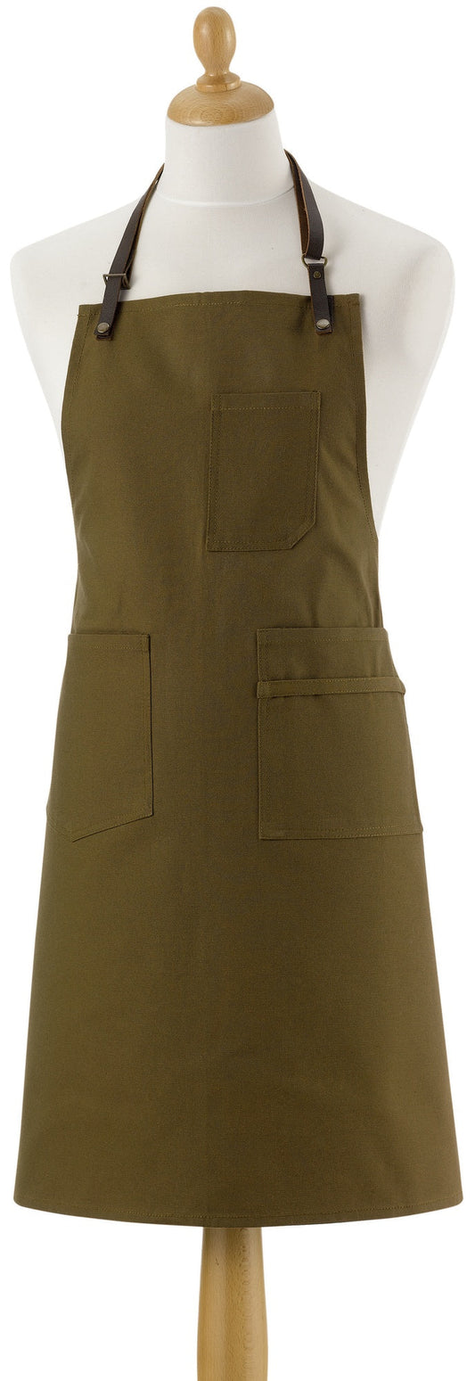 grembiule da cucina leo khaki, colore khaki, taglia 70 x 90. grembiule  su sfondo neutro per una visione chiara del prodotto
