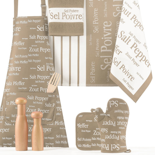 grembiule da cucina sel & poivre spago, colore spago, taglia 80 x 85. realizzato in 100% cotone, resistente e comodo per l’uso quotidiano in cucina