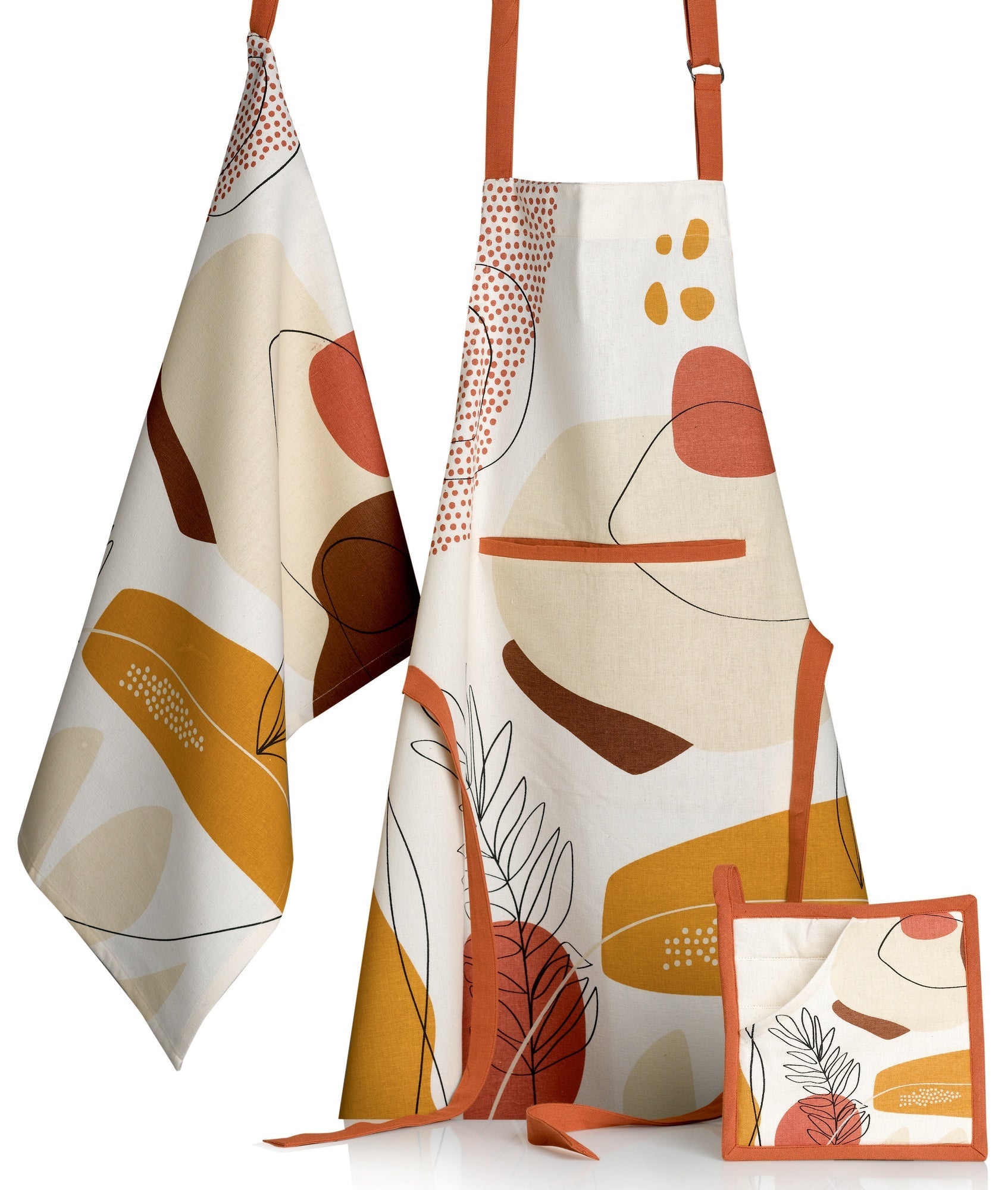 grembiule da cucina legno multico, colore multico, taglia 72 x 85. realizzato in 100% cotone, resistente e comodo per l’uso quotidiano in cucina