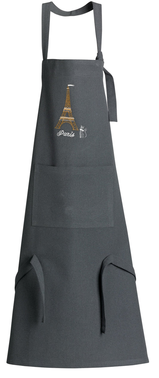 grembiule da cucina riciclato con tasca tour eiffel ombra, colore ombra, taglia 85 x 72. grembiule  su sfondo neutro per una visione chiara del prodotto 842