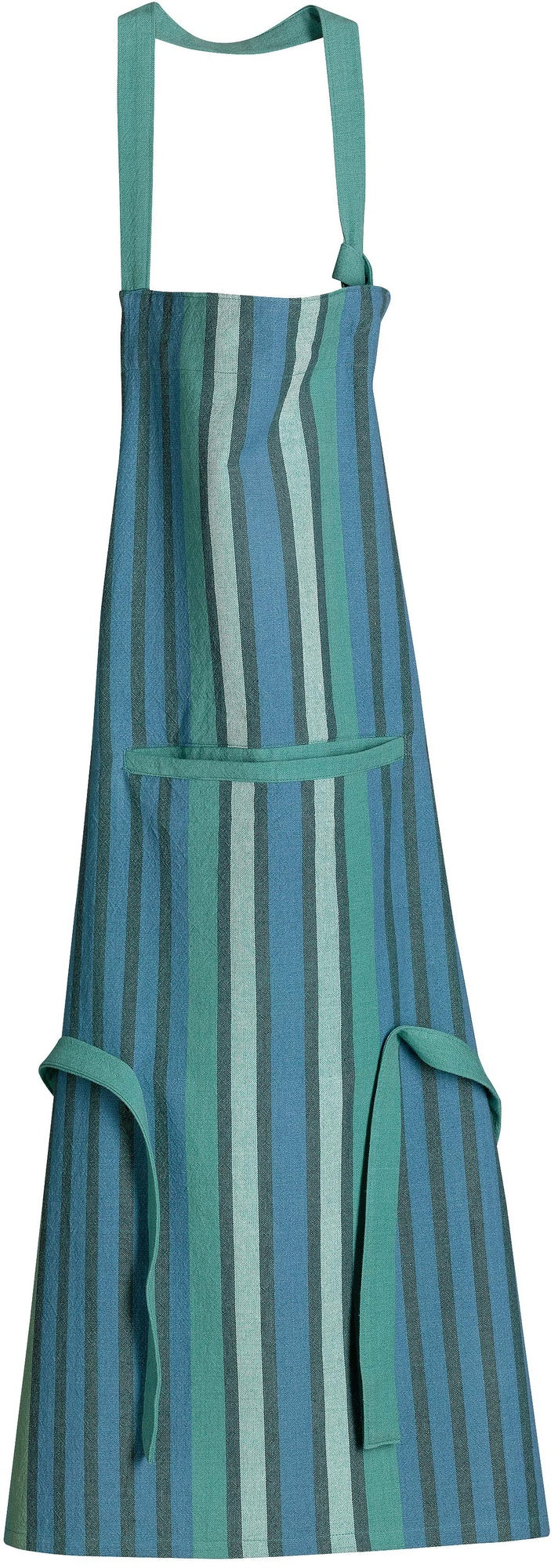 grembiule da cucina riciclato con tasca yuna pavone, colore pavone, taglia 72 x 85. grembiule  su sfondo neutro per una visione chiara del prodotto