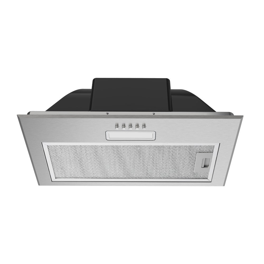 cappa incasso sottopensile samet gruppo basic 52 luce led 3 livelli velocità inox classe c, gruppo tecnico per mobili visto frontalmente