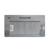 cappa integrata sottopensile samet gruppo52 new luce led 3 livelli velocità inox classe d, gruppo tecnico per mobili visto frontalmente