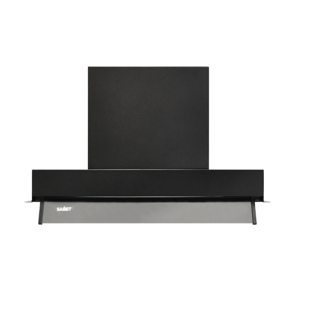 cappa integrata sottopensile samet kripto60 luce led 3 livelli velocità nero classe d, gruppo tecnico per mobili visto frontalmente