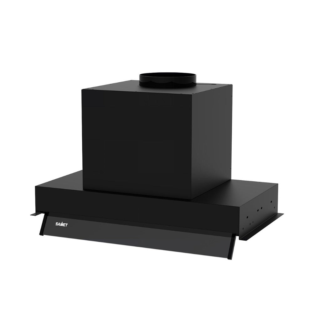 cappa integrata sottopensile samet kripto60 luce led 3 livelli velocità nero classe d, componenti del gruppo mostrati separatamente