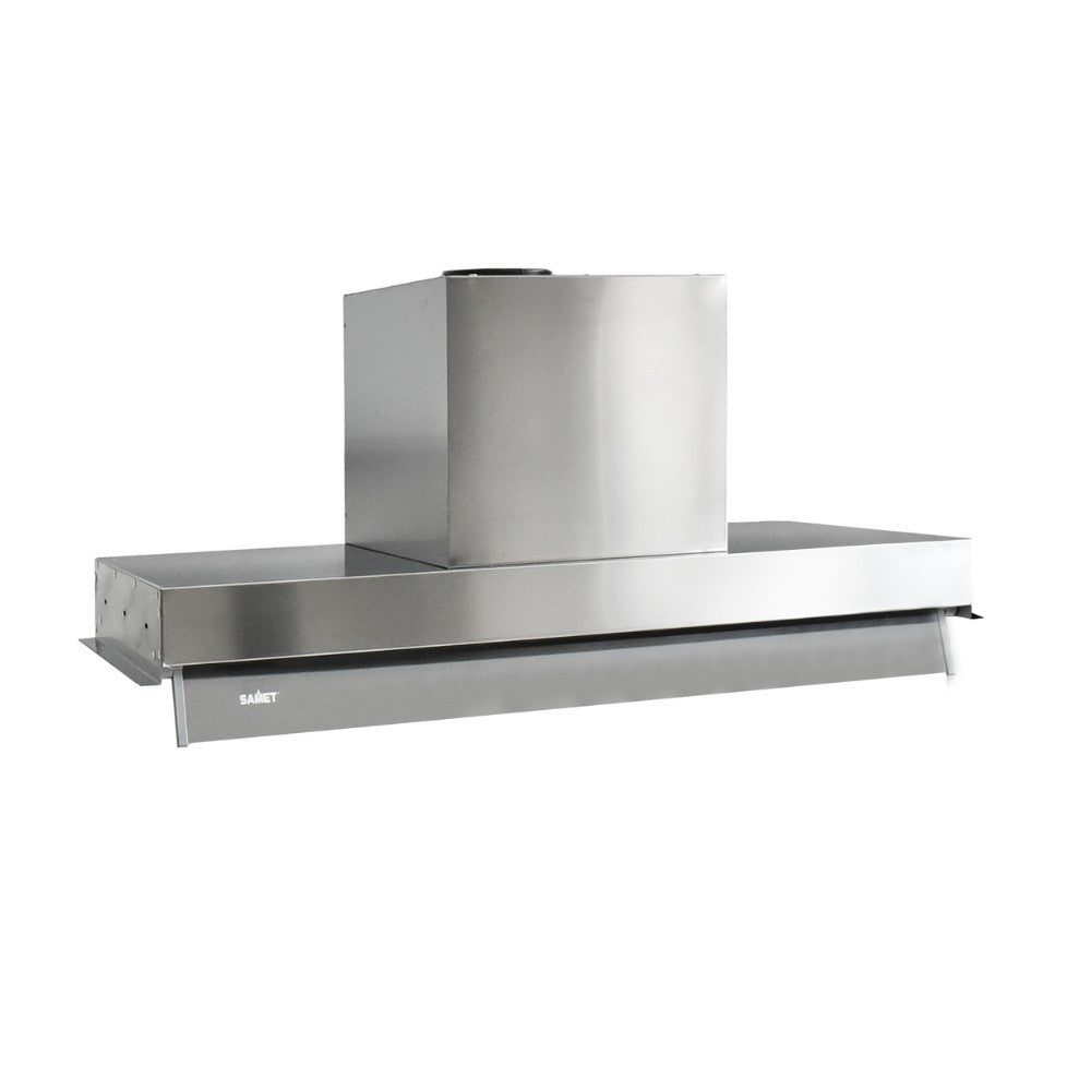 cappa integrata sottopensile samet kripto90 luce led 3 livelli velocità inox classe d, gruppo tecnico per mobili visto frontalmente