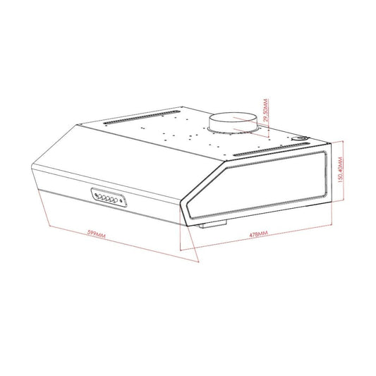 gruppo cappa samet sottopensile luce led potenza aspirante 280 m3/h 3 livelli tornado 60 inox, dettaglio di guide, supporti e sistemi scorrevoli