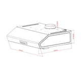 gruppo cappa samet sottopensile luce led potenza aspirante 280 m3/h 3 livelli tornado 60 inox, dettaglio di guide, supporti e sistemi scorrevoli