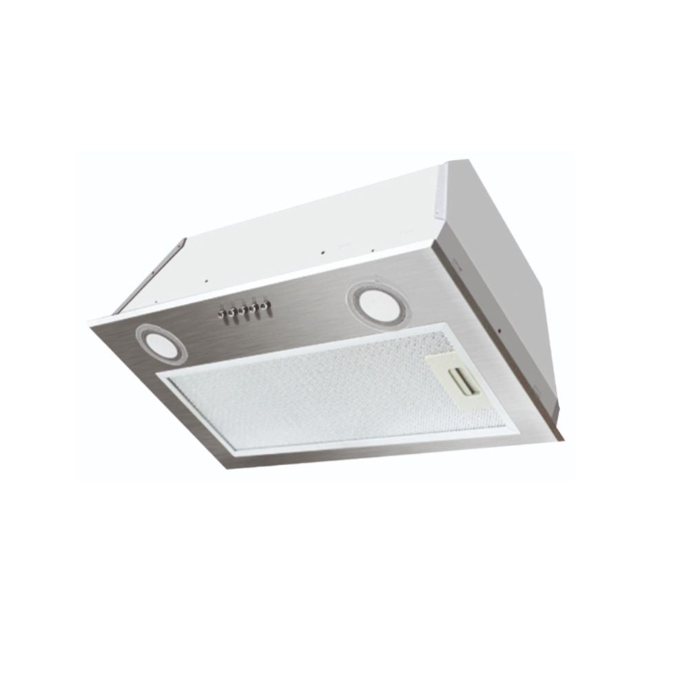 samet gruppo cappa incasso sottopensile bianco luce led potenza aspirante 520 m3/h 3 livelli gruppo52, gruppo tecnico per mobili visto frontalmente