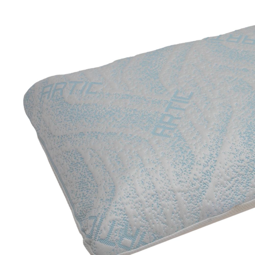 guanciale memory maglina artic h.13, particolare della finitura, tessuto o struttura