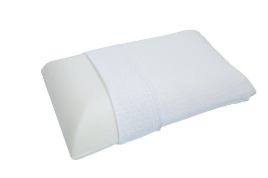 guanciale memory high in maglina premium h.18, dettaglio del tessuto traspirante e dell’imbottitura interna