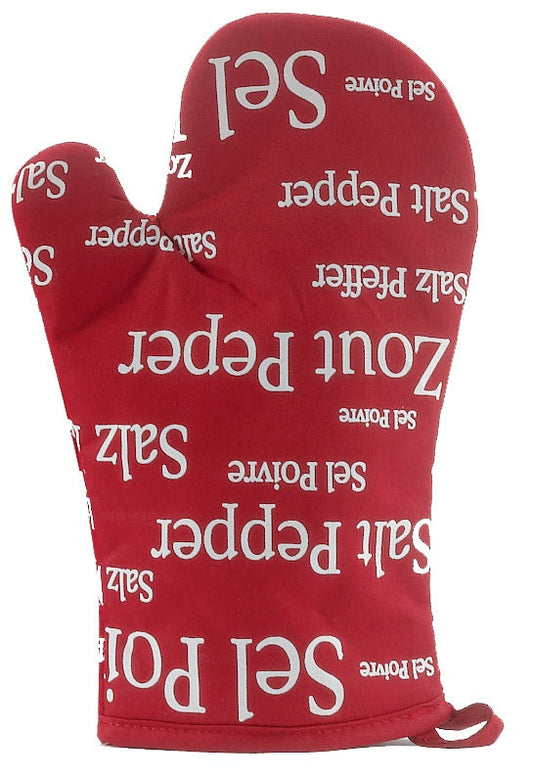 guanto da cucina sel & poivre rosso, colore rosso, taglia 19 x 32. guanto da cucina su sfondo neutro per una visione chiara del prodotto 545