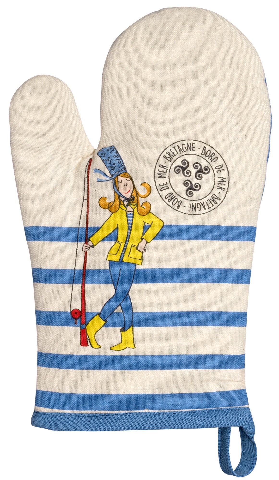 guanto da cucina apero breton ecru, colore ecru, taglia 18 x 28. guanto da cucina su sfondo neutro per una visione chiara del prodotto