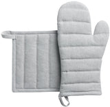 guanto da cucina e presina riciclati jona perla, colore perla, taglia 15 x 30. guanto da cucina su sfondo neutro per una visione chiara del prodotto