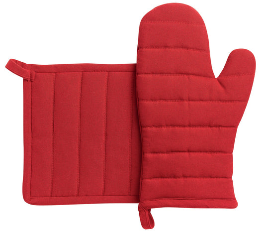 guanto da cucina e presina riciclati jona rosso, colore rosso, taglia 15 x 30. guanto da cucina su sfondo neutro per una visione chiara del prodotto