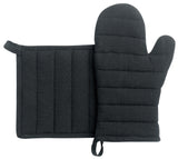 guanto da cucina e presina riciclati jona nero, colore nero, taglia 15 x 30. guanto da cucina su sfondo neutro per una visione chiara del prodotto