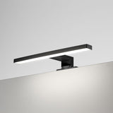 lampada led kyra per bagno 300 mm nera, lampada da bagno montata sopra lo specchio, ideale per illuminazione funzionale