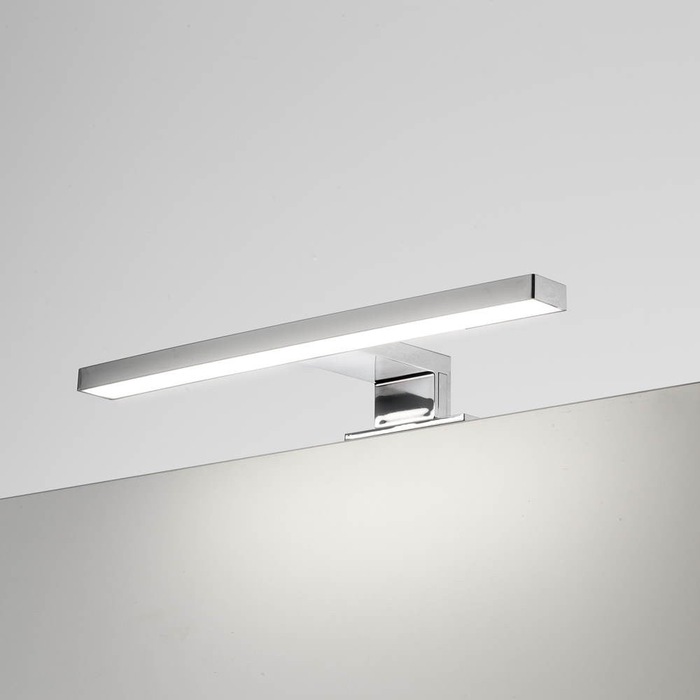lampada led kyra per bagno 600 mm cromata, lampada da bagno montata sopra lo specchio, ideale per illuminazione funzionale
