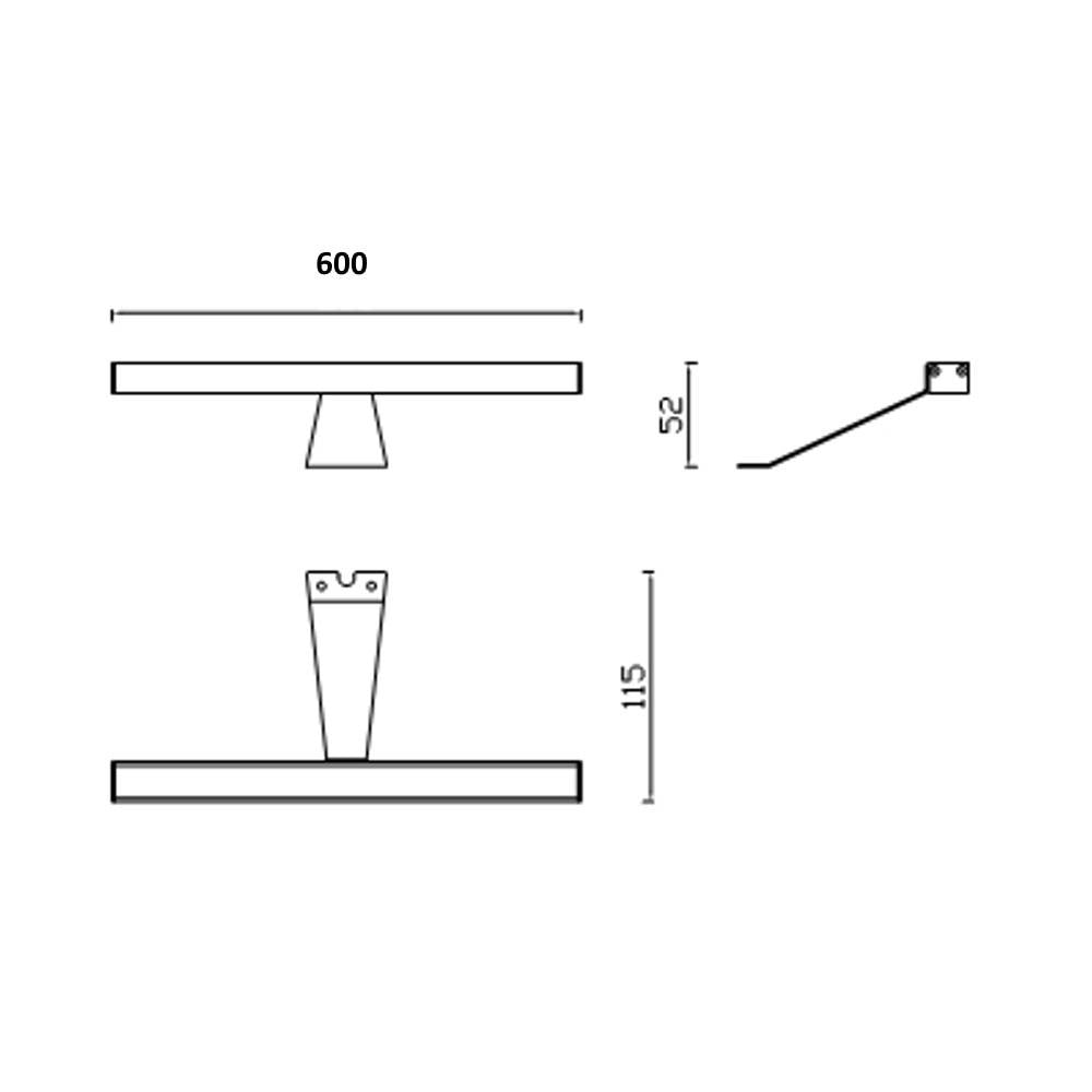 lampada led kyra per bagno 600 mm cromata, vista ambientata in bagno moderno con luce chiara e uniforme
