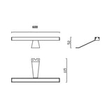 lampada led kyra per bagno 600 mm cromata, vista ambientata in bagno moderno con luce chiara e uniforme