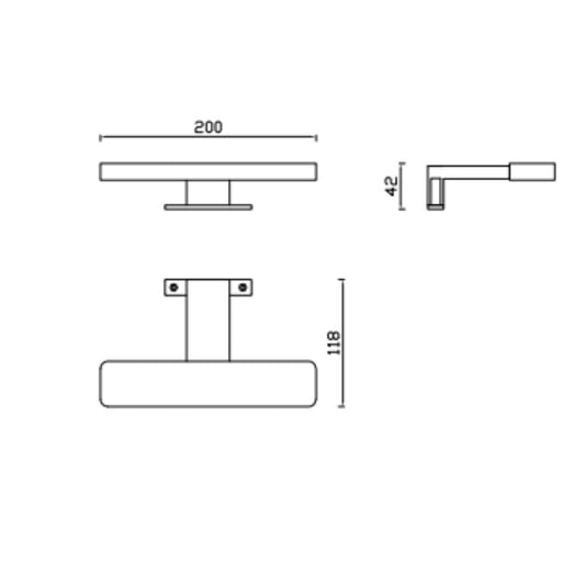 lampada led brex per bagno 6,5 watt cromata 200 mm, dettaglio della luce LED integrata con finitura cromata