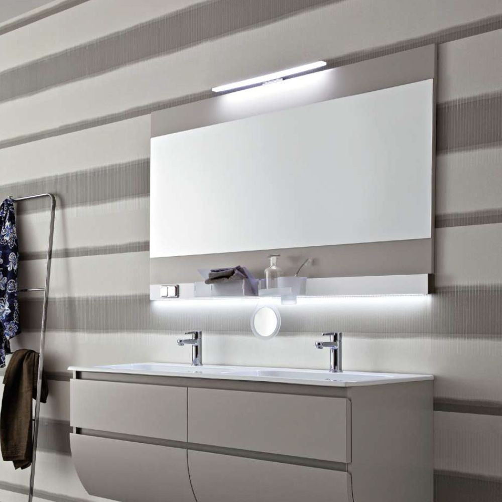 lampada led venere per bagno3 watt, dettaglio della luce LED integrata con finitura cromata