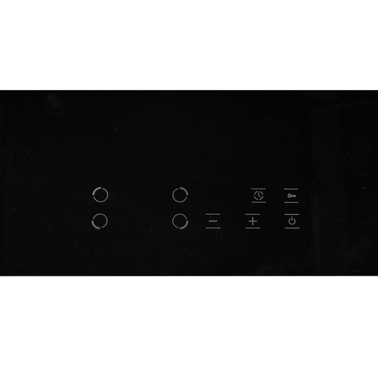 samet piano cottura induzione etna60 f 4 zone 60 cm, dettaglio del pannello touch e zone di cottura