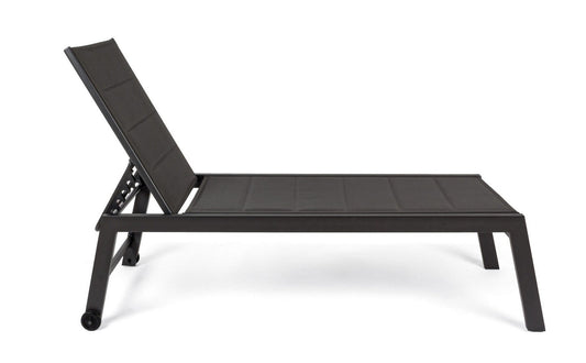 lettino hilde reclinabile antracite, sdraio da esterno con schienale reclinabile in più posizioni