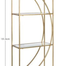 Libreria ELENOR oro e vetro 56x25x151,5 cm