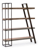 libreria manchester in legno di mango e acciaio, 150x35x180 cm, libreria moderna con ripiani regolabili per libri e oggetti...