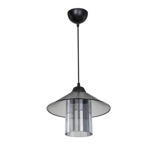 lampada da soffitto inka asz1463 con paralume in plastica fumé, lampada a sospensione con luce diretta, perfetta per tavolo da pranzo o cucina