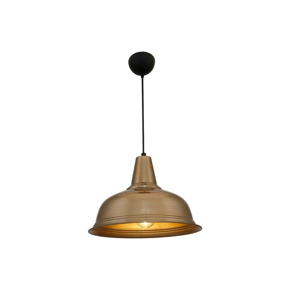 lampada a sospensione tampa asz1343 con diffusore bronzo, ambientazione moderna con punto luce centrale sopra il tavolo
